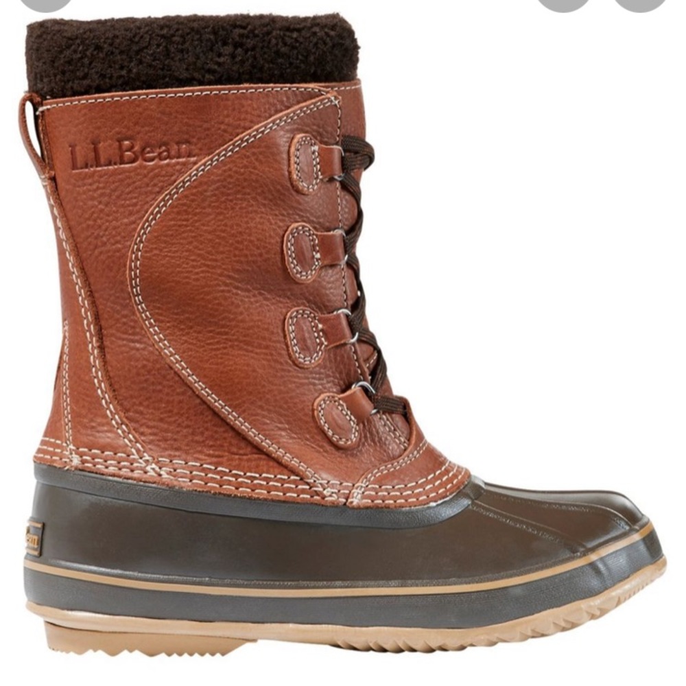 L.L Bean Snow Boots with Tumbled-Leather NWOT